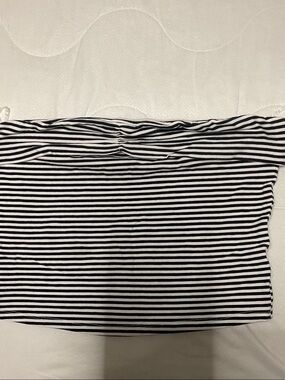 Madden Girl Black and White Striped Off-Shoulder Tube Top